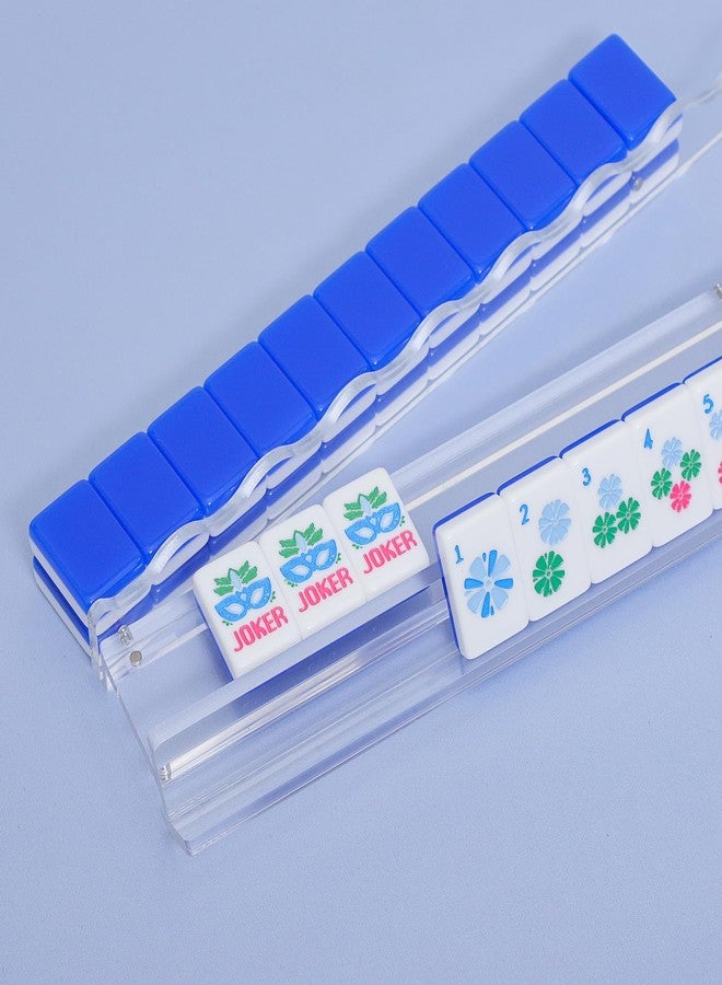 Jongyance Set of 4 Clear Acrylic Mahjong Racks with Redesigned Pusher, American Mahjong Accessories - Image 5